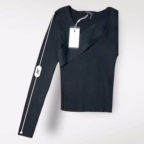 Endless Rose NWT Knit Wrap Sweater Womens Size L Black‎ Business - Picture 5 of 9